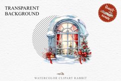 Christmas Window Door Decor Clipart PNG Scrapbooking Nursery wall art card making collage printable files xmas decor junk journal sublimation santa  watercolor xmas clipart, sublimation nursery, holiday winter Entry Decor