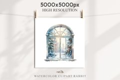 Christmas Window Door Decor Clipart PNG Scrapbooking Nursery wall art card making collage printable files xmas decor junk journal sublimation santa  watercolor xmas clipart, sublimation nursery, holiday winter Entry Decor