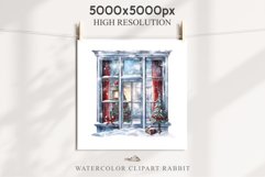 Christmas Window Door Decor Clipart PNG Scrapbooking Nursery wall art card making collage printable files xmas decor junk journal sublimation santa  watercolor xmas clipart, sublimation nursery, holiday winter Entry Decor