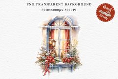 Christmas Window Door Decor Clipart PNG Scrapbooking Nursery wall art card making collage printable files xmas decor junk journal sublimation santa  watercolor xmas clipart, sublimation nursery, holiday winter Entry Decor