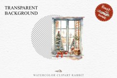 Christmas Window Door Decor Clipart PNG Scrapbooking Nursery wall art card making collage printable files xmas decor junk journal sublimation santa  watercolor xmas clipart, sublimation nursery, holiday winter Entry Decor
