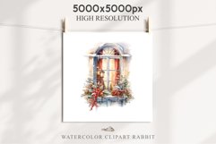 Christmas Window Door Decor Clipart PNG Scrapbooking Nursery wall art card making collage printable files xmas decor junk journal sublimation santa  watercolor xmas clipart, sublimation nursery, holiday winter Entry Decor