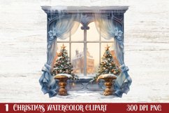 Christmas Window Sublimation Clipart, Christmas Window Product Image 1