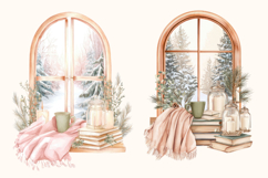 Christmas Windows Watercolor Clipart Xmas Winter Season PNG Product Image 2