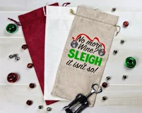 Christmas Wine Glass SVG, Sleigh It SVG, Wine Saying SVG Product Image 4