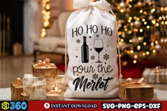Ho ho ho pour the merlot SVG, Christmas SVG Product Image 1