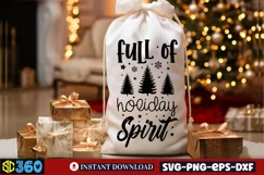 Full of holiday spirit SVG, Christmas SVG Product Image 1