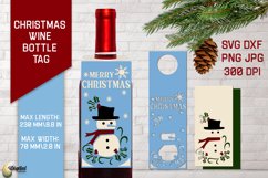 Snowman SVG. Christmas Wine Bottle Tags. Gift Tags SVG Product Image 1
