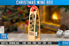 Christmas Wine Box Laser Cut | Gift Idea | Bottle Box | CNC Product Image 1