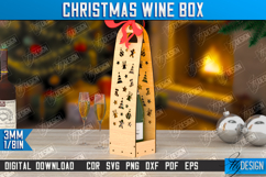 Christmas Wine Box Laser Cut | Gift Idea | Bottle Box | CNC Product Image 1