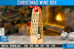 Christmas Wine Box Laser Cut | Gift Idea | Bottle Box | CNC Product Image 1