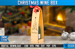 Christmas Wine Box Laser Cut | Gift Idea | Bottle Box | CNC Product Image 1