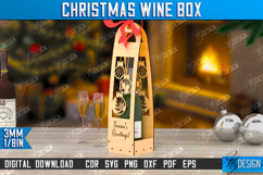 Christmas Wine Box Laser Cut | Gift Idea | Bottle Box | CNC Product Image 1
