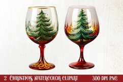 Christmas Wine Cup Sublimation Clipart Product Image 1