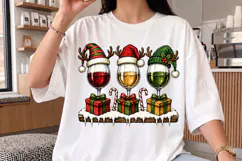Christmas Wine Glass Trio PNG, Festive Holiday Cocktail Product Image 3