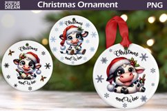 Christmas Funny Cow Ornament | Christmas Wine Ornament Product Image 1