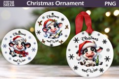 Christmas Funny Cow Ornament | Christmas Wine Ornament Product Image 1