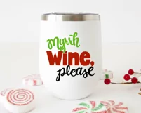 Funny Christmas Wine Glass SVG, Wine Quote SVG, Wine Saying Product Image 3