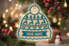Christmas Winter Hat Ornament SVG File, Dot Cut File Plan Product Image 2