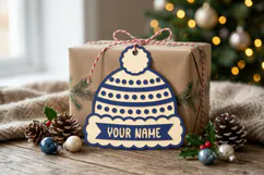 Christmas Winter Hat Ornament SVG File, Glitter Laser Cut Product Image 2