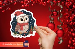 Christmas Winter Owl Sticker, Winter Owl Sticker, Snowy Owl Product Image 1