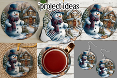 Christmas Wind Spinner, Snowman Round Design, Winter, s1 Product Image 3