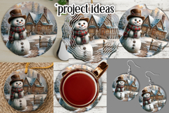 Christmas Wind Spinner, Snowman Round Design, Winter, s10 Product Image 3