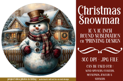 Christmas Wind Spinner, Snowman Round Design, Winter, s12 Product Image 1