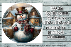 Christmas Wind Spinner, Snowman Round Design, Winter, s12 Product Image 2