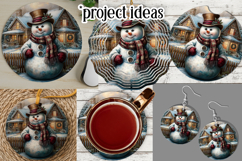 Christmas Wind Spinner, Snowman Round Design, Winter, s12 Product Image 3