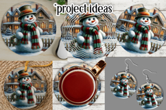 Christmas Wind Spinner, Snowman Round Design, Winter, s13 Product Image 3