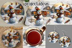 Christmas Wind Spinner, Snowman Round Design, Winter, s14 Product Image 3