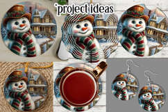 Christmas Wind Spinner, Snowman Round Design, Winter, s17 Product Image 3