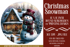 Christmas Wind Spinner, Snowman Round Design, Winter, s21 Product Image 1