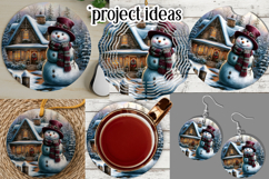 Christmas Wind Spinner, Snowman Round Design, Winter, s21 Product Image 3