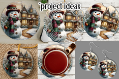 Christmas Wind Spinner, Snowman Round Design, Winter, s22 Product Image 3