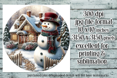 Christmas Wind Spinner, Snowman Round Design, Winter, s23 Product Image 2
