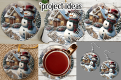 Christmas Wind Spinner, Snowman Round Design, Winter, s23 Product Image 3