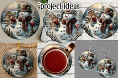 Christmas Wind Spinner, Snowman Round Design, Winter, s24 Product Image 3