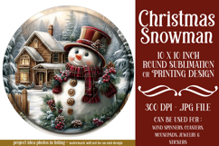 Christmas Wind Spinner, Snowman Round Design, Winter, s25 Product Image 1