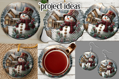 Christmas Wind Spinner, Snowman Round Design, Winter, s25 Product Image 3