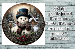 Christmas Wind Spinner, Snowman Round Design, Winter, s26 Product Image 2