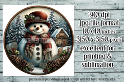Christmas Wind Spinner, Snowman Round Design, Winter, s27 Product Image 2