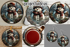 Christmas Wind Spinner, Snowman Round Design, Winter, s27 Product Image 3
