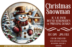 Christmas Wind Spinner, Snowman Round Design, Winter, s28 Product Image 1