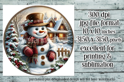 Christmas Wind Spinner, Snowman Round Design, Winter, s28 Product Image 2