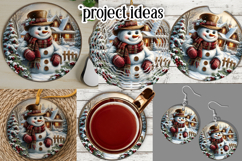 Christmas Wind Spinner, Snowman Round Design, Winter, s28 Product Image 3