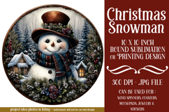 Christmas Wind Spinner, Snowman Round Design, Winter, s29 Product Image 1