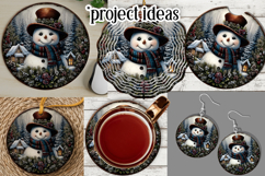 Christmas Wind Spinner, Snowman Round Design, Winter, s29 Product Image 3