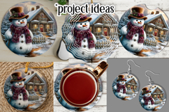 Christmas Wind Spinner, Snowman Round Design, Winter, s3 Product Image 3